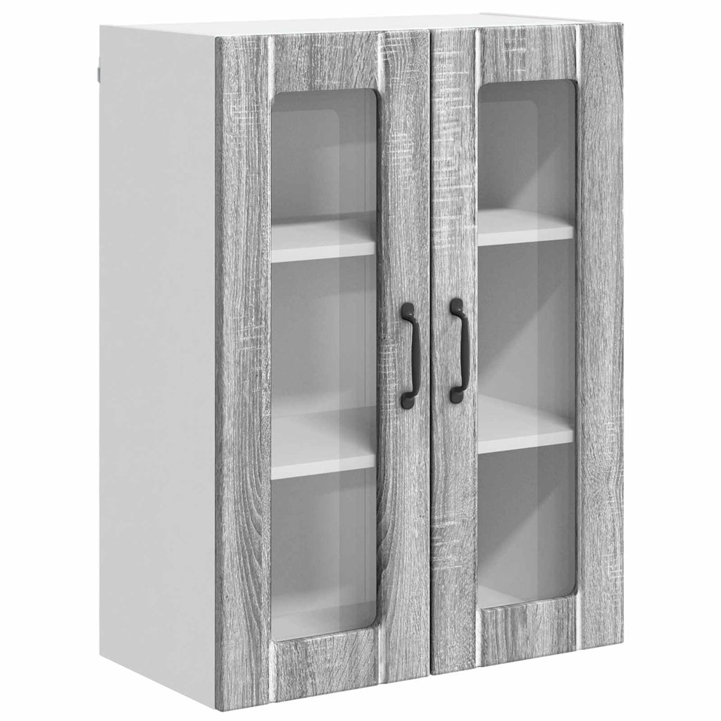 Wandglas-Schrank LUCCA Graues Sonoma 60 x 31 x 80 cm