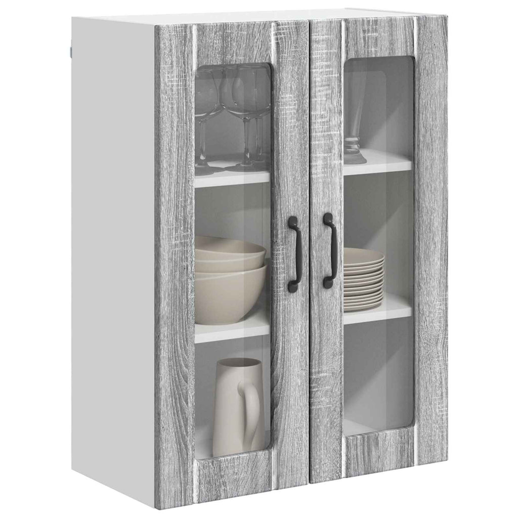 Wandglas-Schrank LUCCA Graues Sonoma 60 x 31 x 80 cm