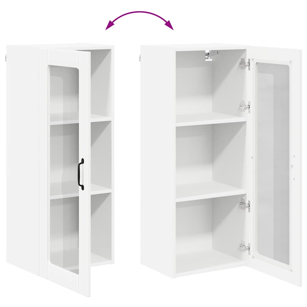 Wandglas-Schrank LUCCA Weiß 40 x 31 x 100 cm Holzwerkstoff