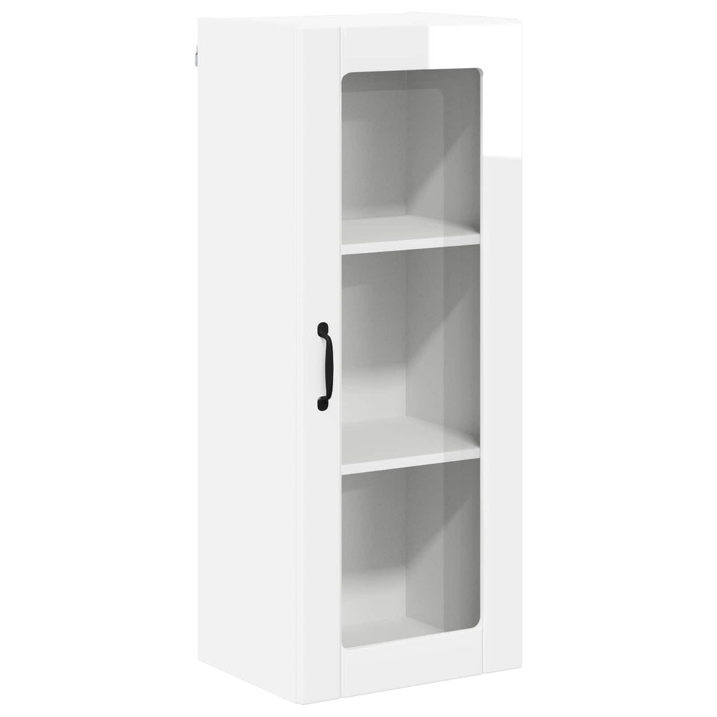 Wandglas-Schrank LUCCA Hochglanz Weiß 40 x 31 x 100 cm