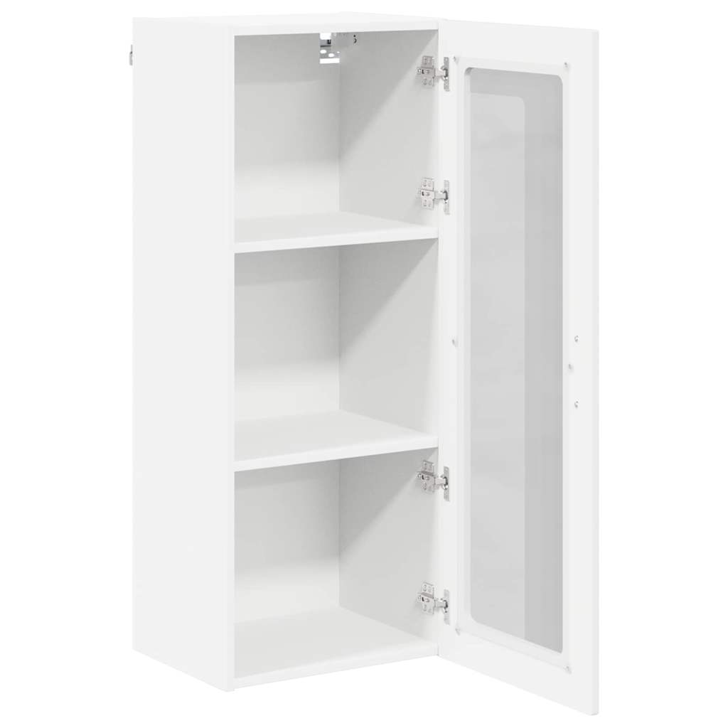 Wandglas-Schrank LUCCA Hochglanz Weiß 40 x 31 x 100 cm