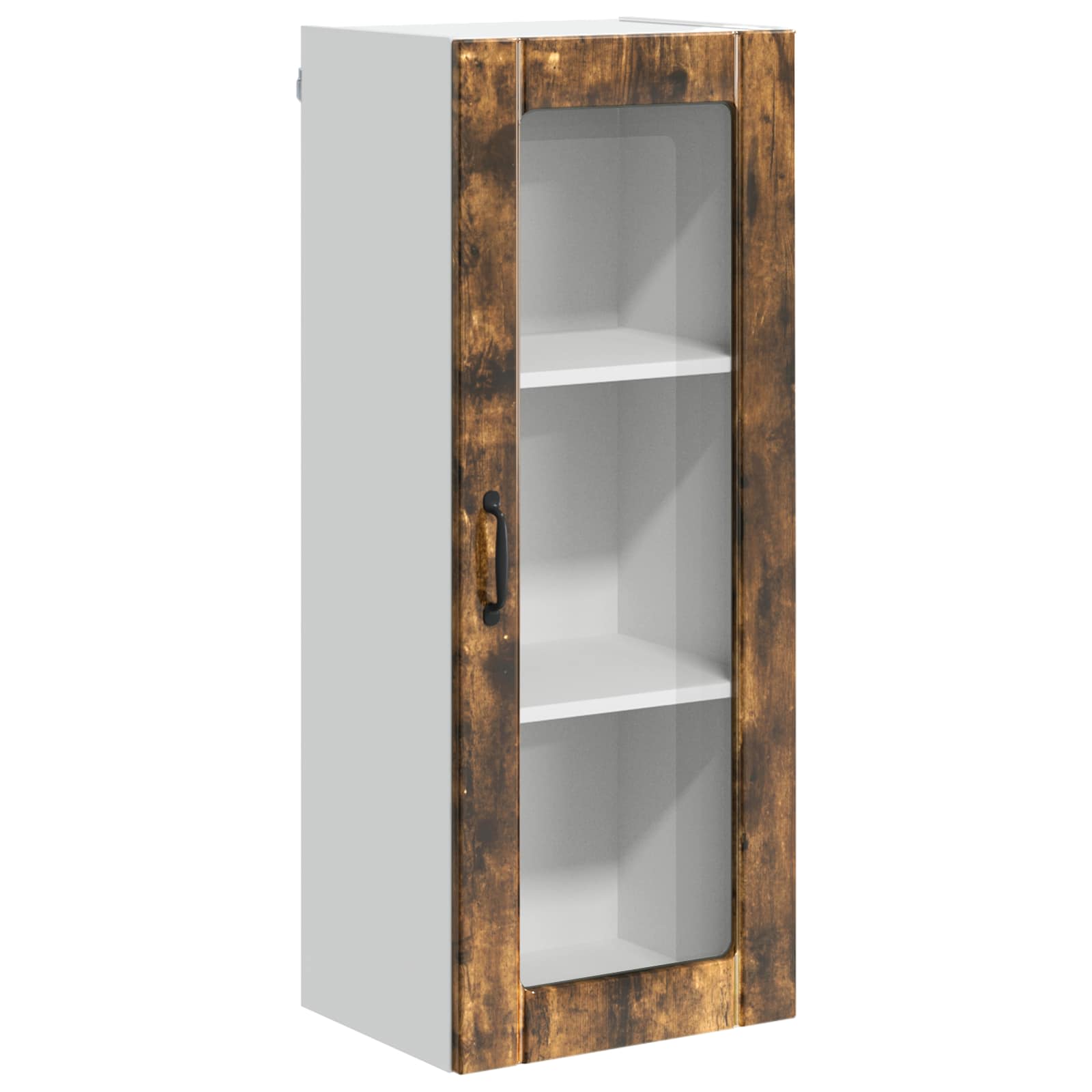 Wandglas-Schrank LUCCA Geräucherte Eiche 40 x 31 x 100 cm