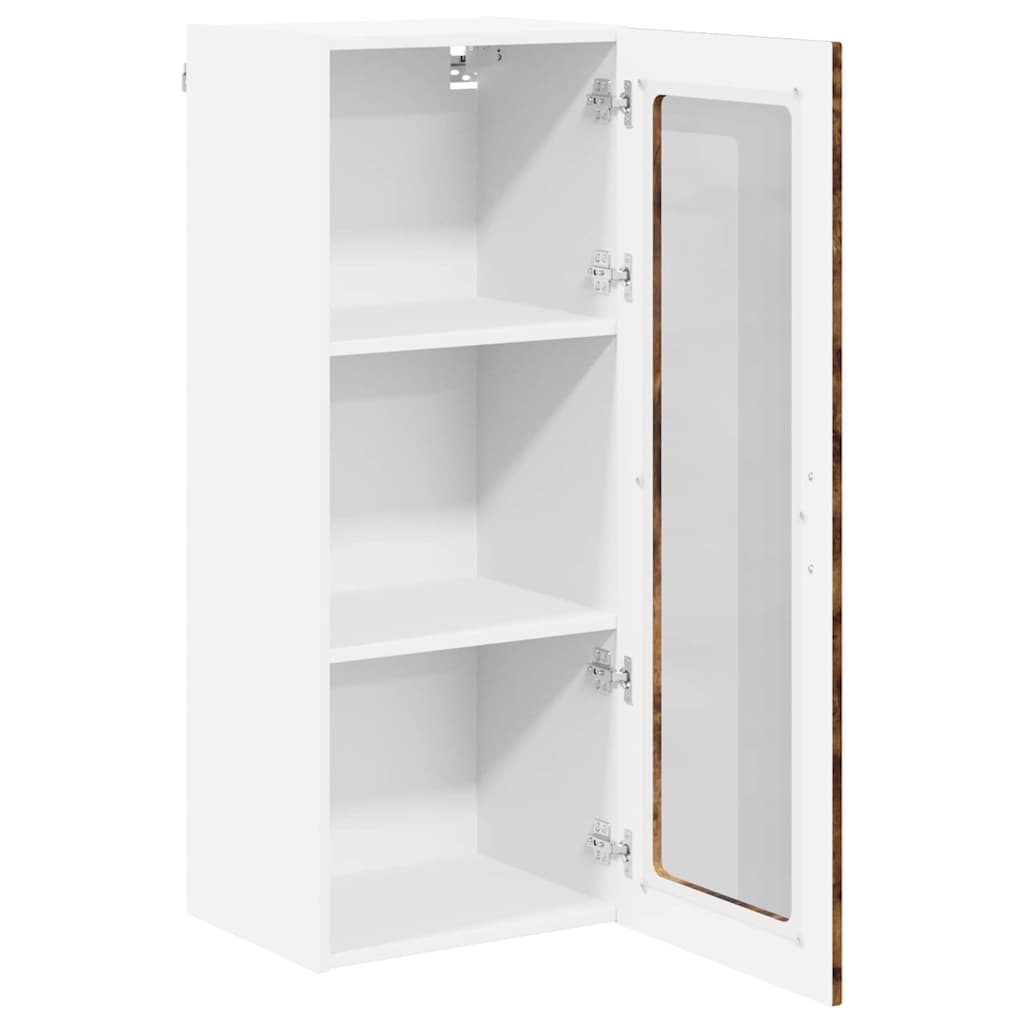Wandglas-Schrank LUCCA Geräucherte Eiche 40 x 31 x 100 cm