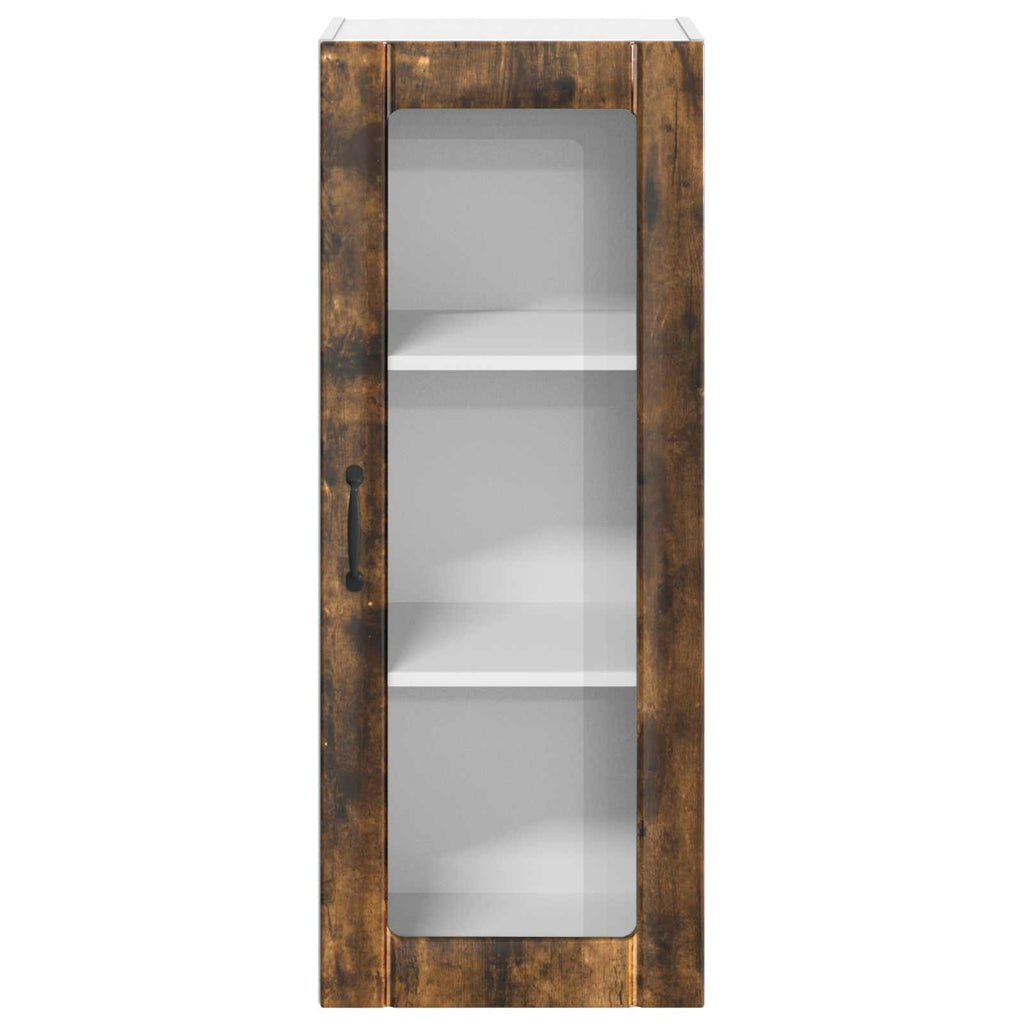 Wandglas-Schrank LUCCA Geräucherte Eiche 40 x 31 x 100 cm