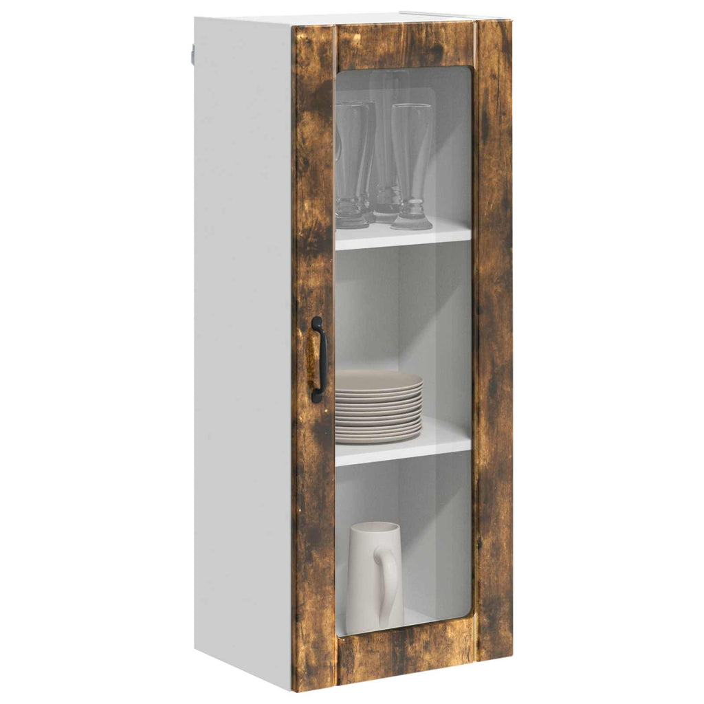 Wandglas-Schrank LUCCA Geräucherte Eiche 40 x 31 x 100 cm