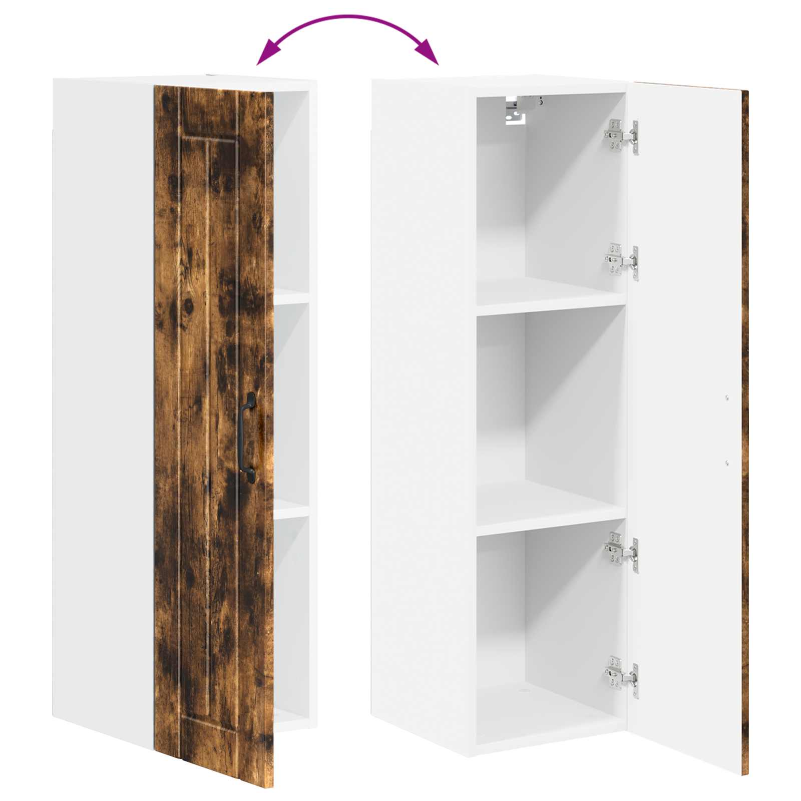 Wandschrank LUCCA Geräucherte Eiche 30 x 31 x 100 cm