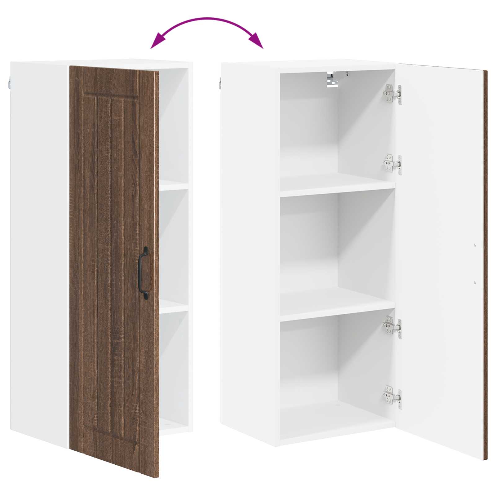 Wandschrank LUCCA Brauneiche 40 x 31 x 100 cm Holzwerkstoff