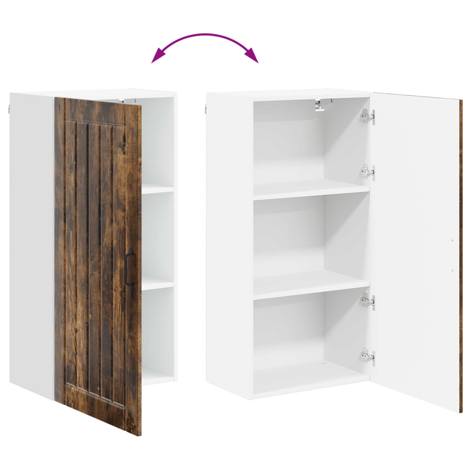 Wandschrank LUCCA Geräucherte Eiche 50 x 31 x 100 cm