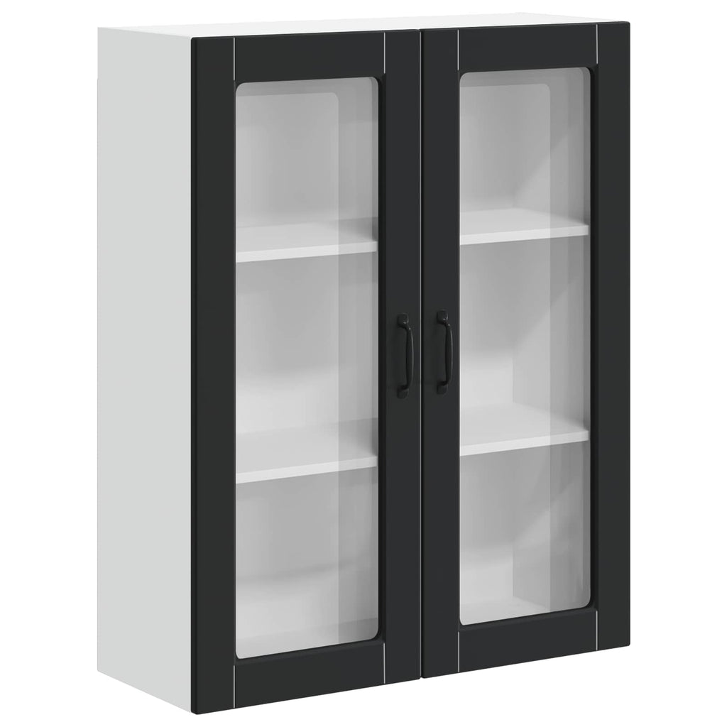 Wandglas-Schrank LUCCA Schwarz 80 x 31 x 100 cm Holzwerkstoff