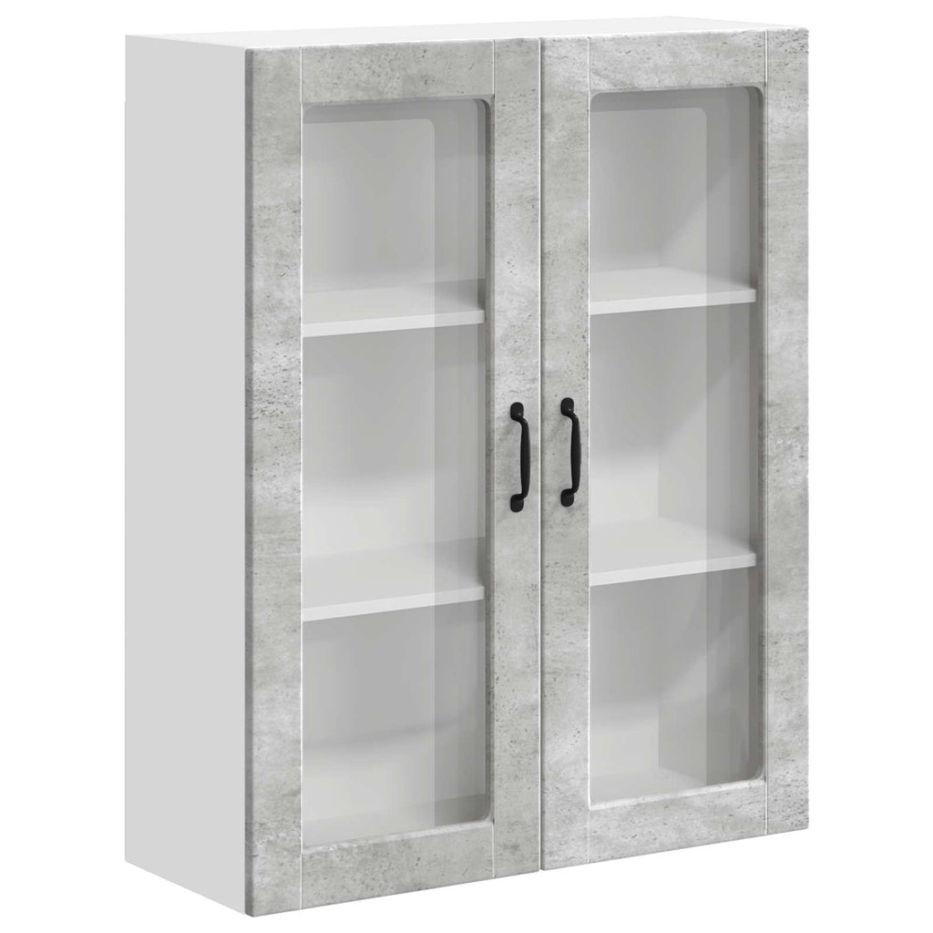 Wandglas-Schrank LUCCA Betongrau 80 x 31 x 100 cm Holzwerkstoff