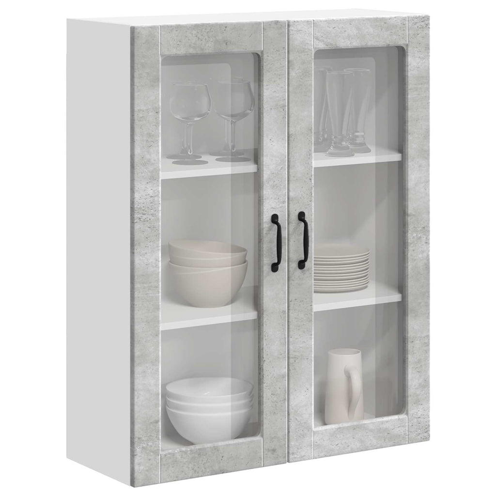 Wandglas-Schrank LUCCA Betongrau 80 x 31 x 100 cm Holzwerkstoff