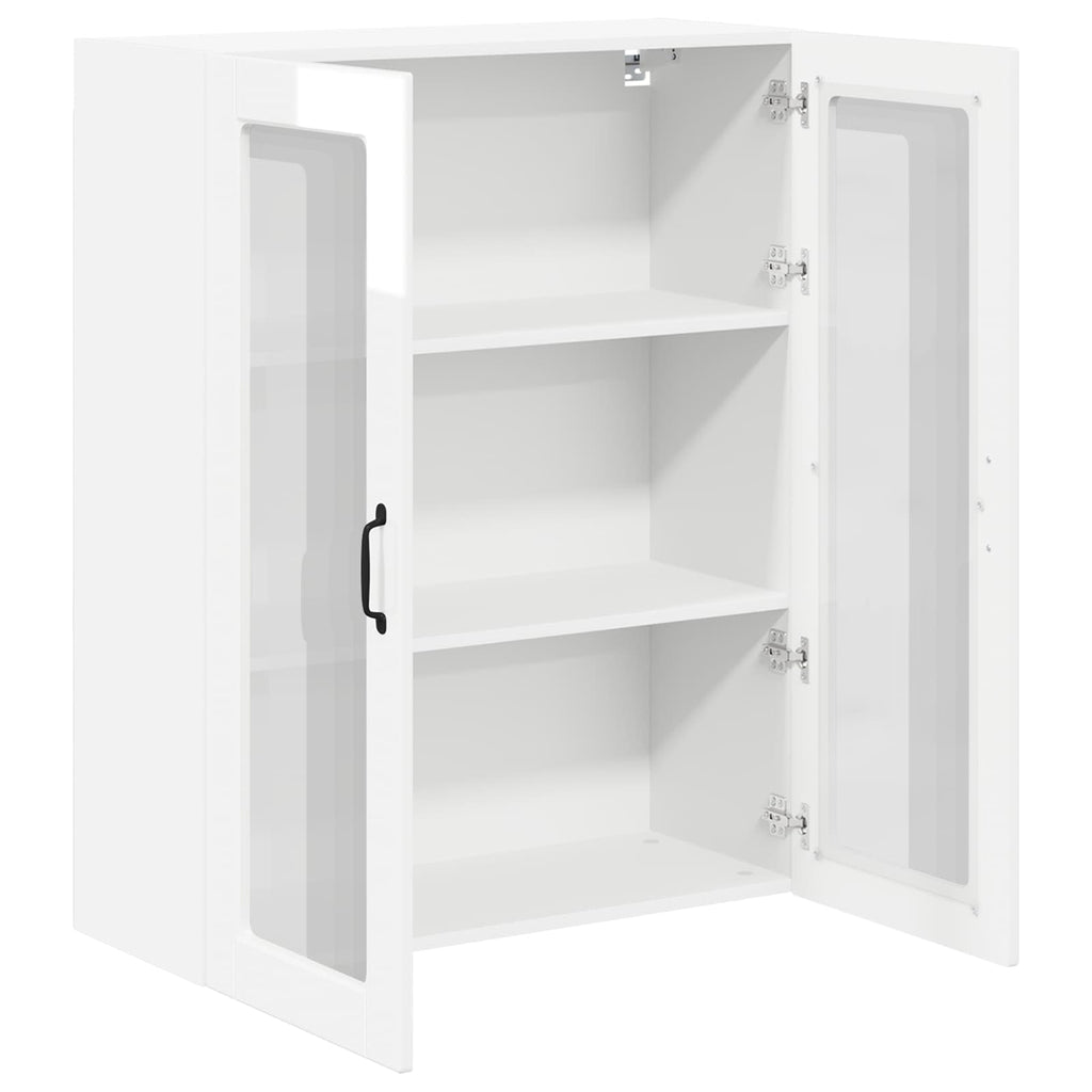 Wandglas-Schrank LUCCA Hochglanz Weiß 80 x 31 x 100 cm