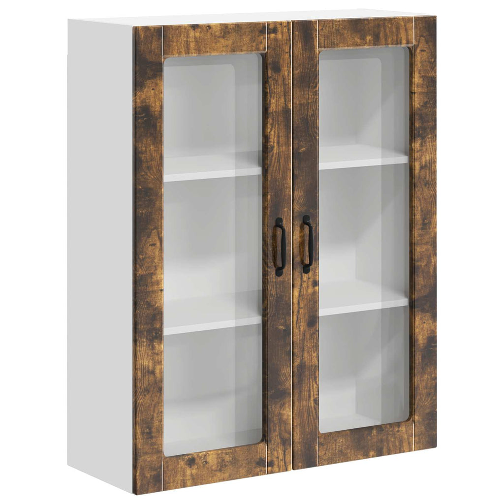 Wandglas-Schrank LUCCA Geräucherte Eiche 80 x 31 x 100 cm