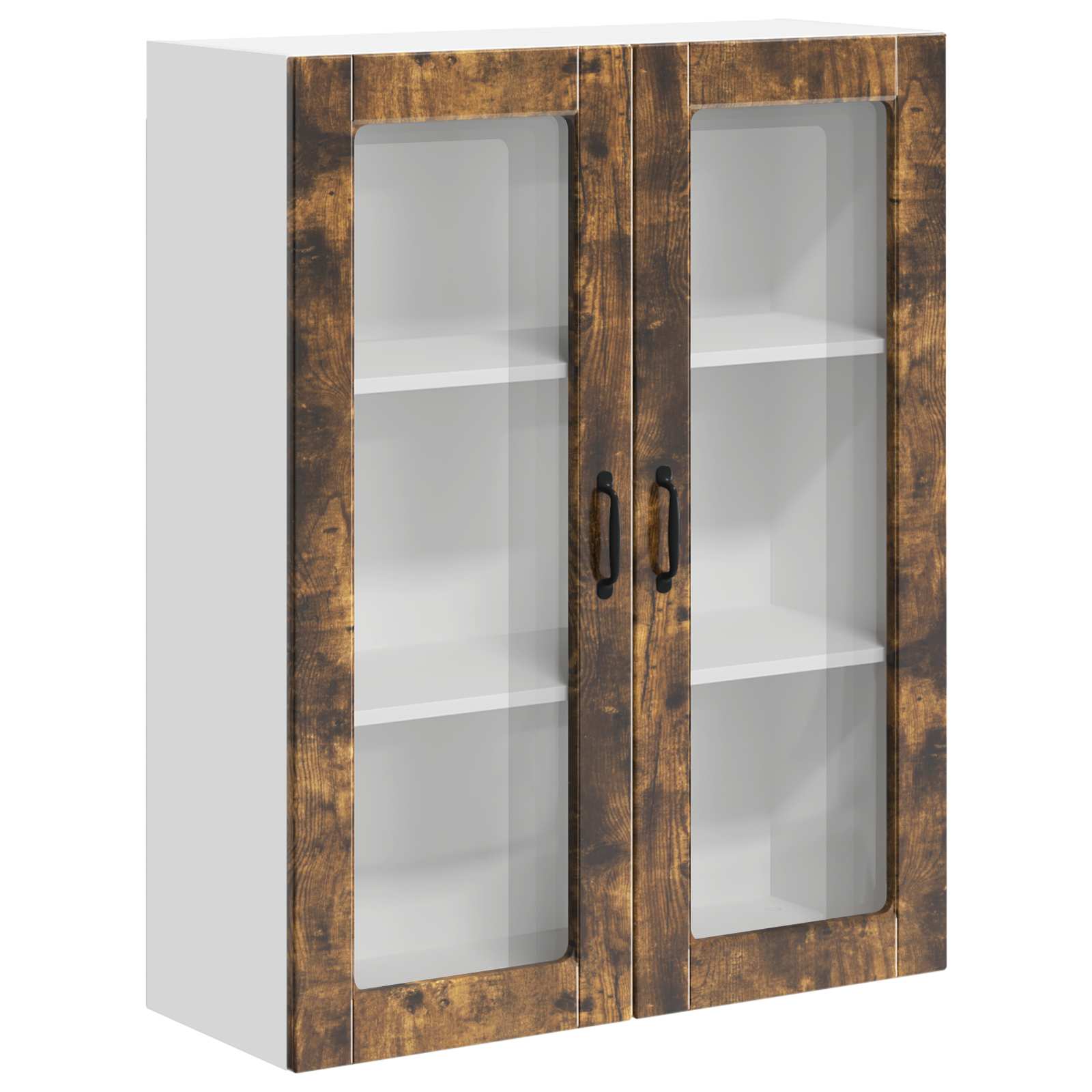 Wandglas-Schrank LUCCA Geräucherte Eiche 80 x 31 x 100 cm