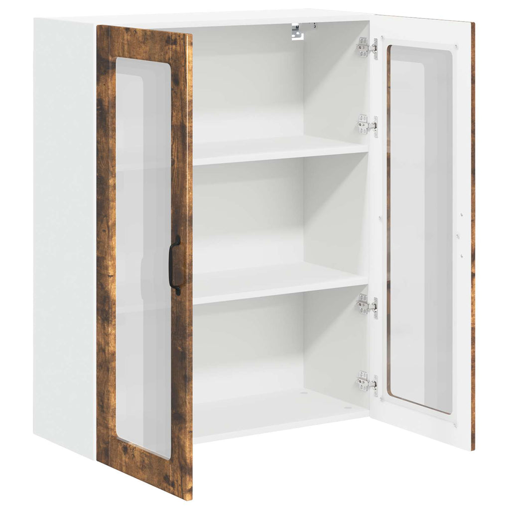 Wandglas-Schrank LUCCA Geräucherte Eiche 80 x 31 x 100 cm