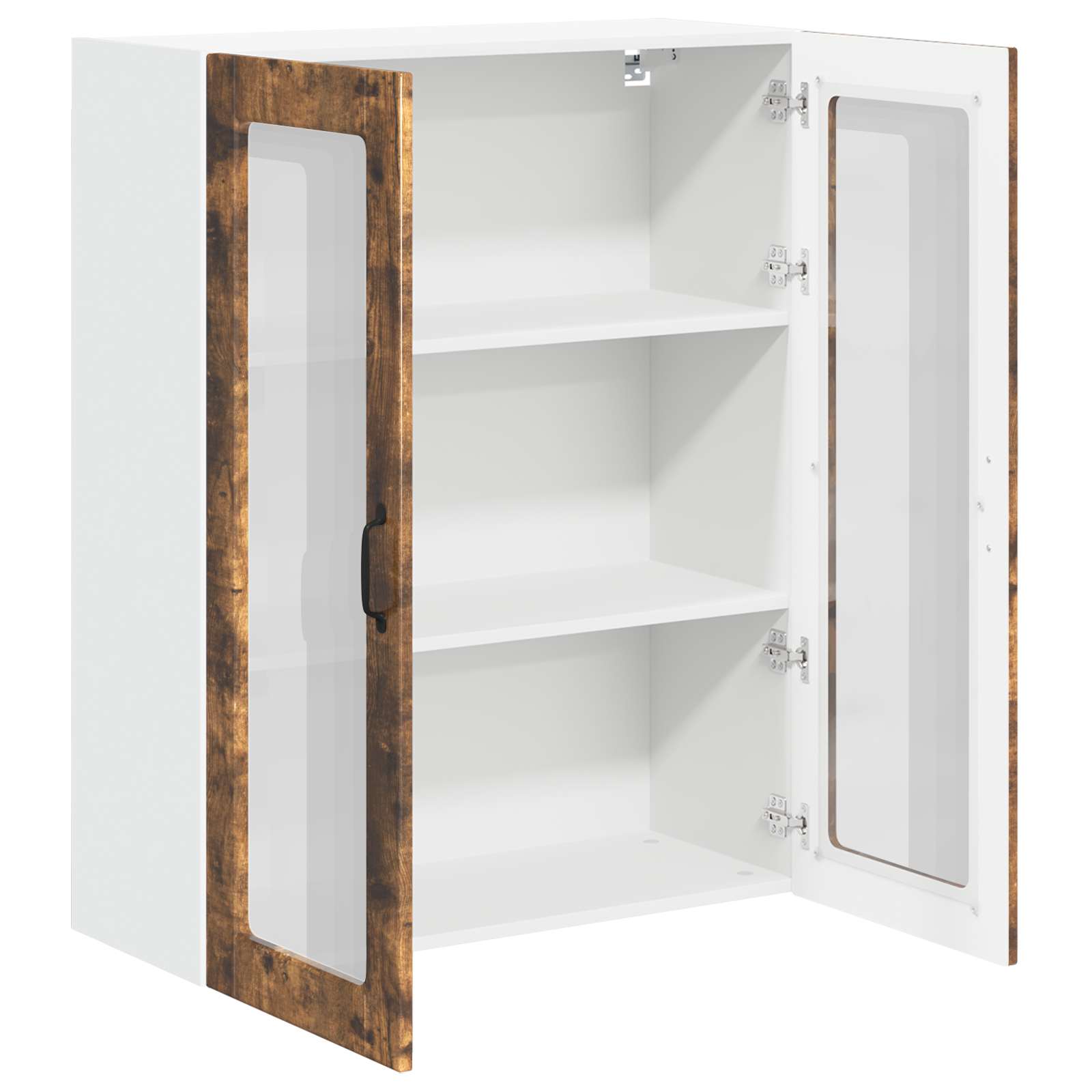 Wandglas-Schrank LUCCA Geräucherte Eiche 80 x 31 x 100 cm