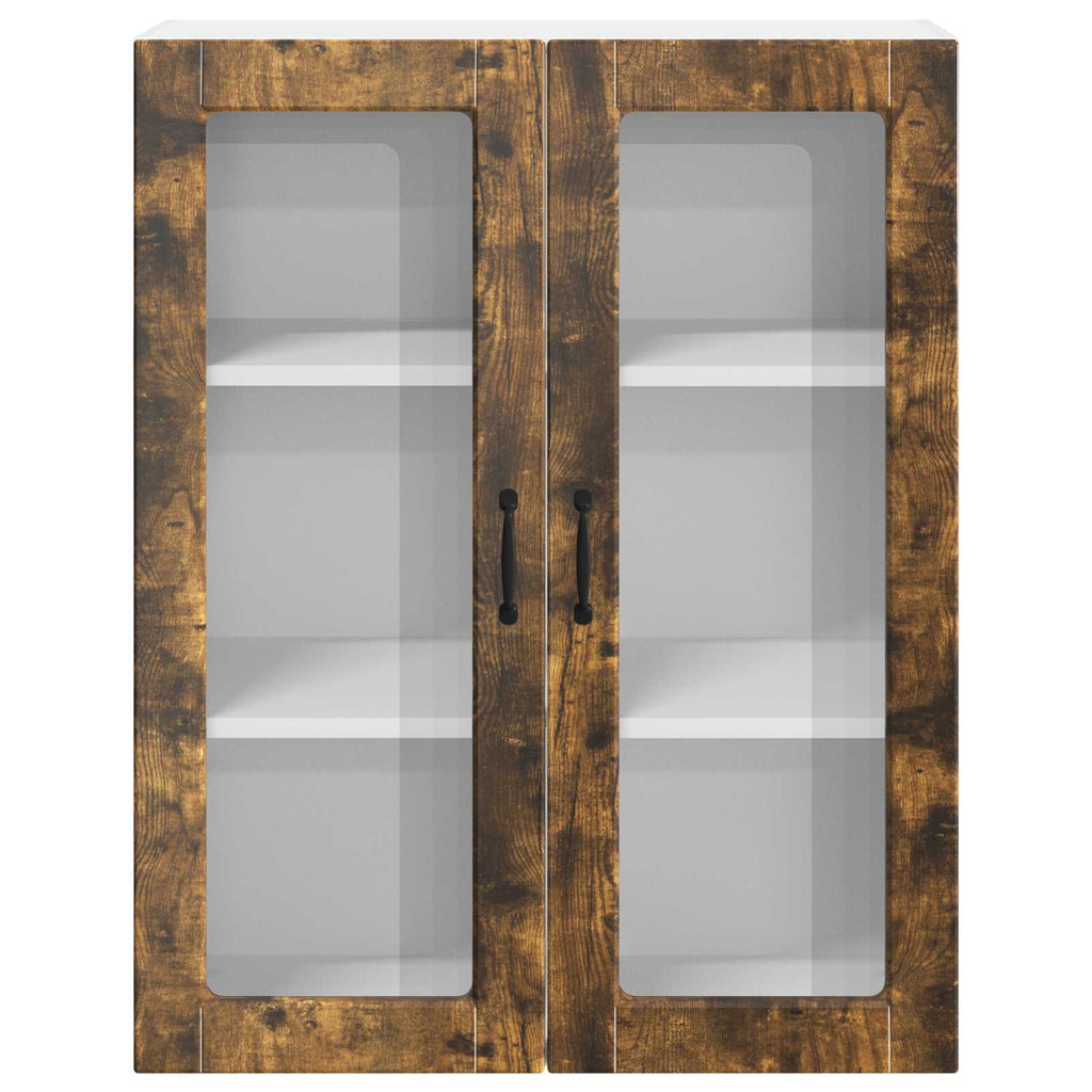 Wandglas-Schrank LUCCA Geräucherte Eiche 80 x 31 x 100 cm