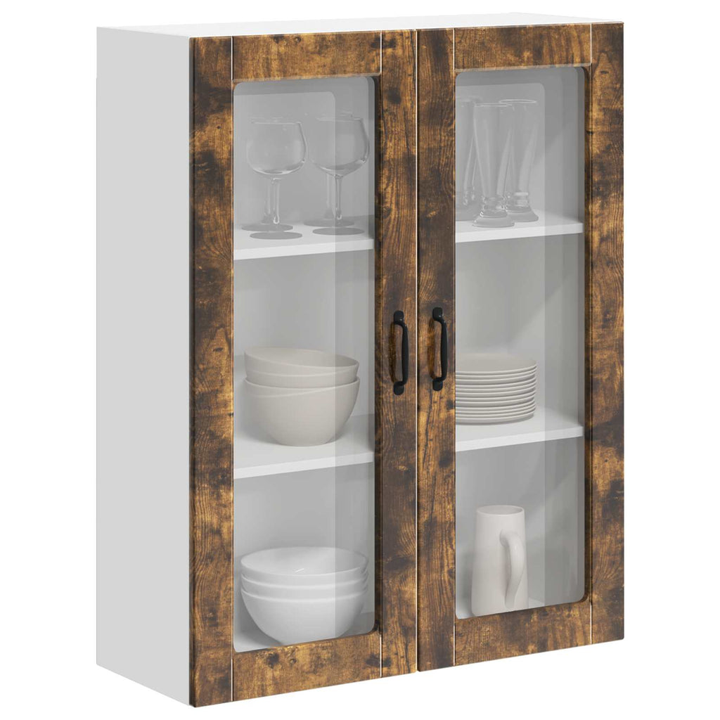 Wandglas-Schrank LUCCA Geräucherte Eiche 80 x 31 x 100 cm