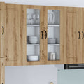 Wandglas-Schrank LUCCA Artisan-Eiche 80 x 31 x 100 cm