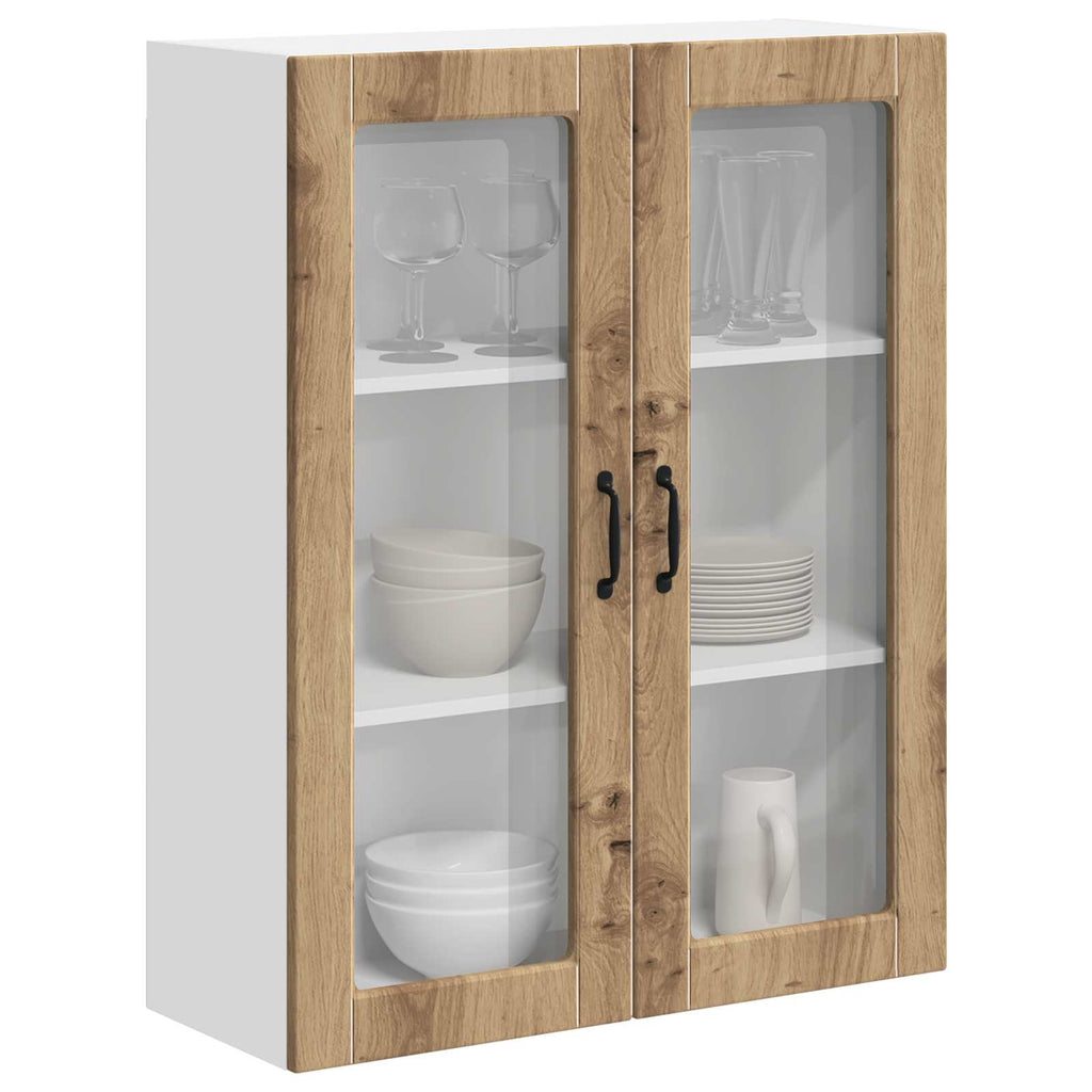 Wandglas-Schrank LUCCA Artisan-Eiche 80 x 31 x 100 cm