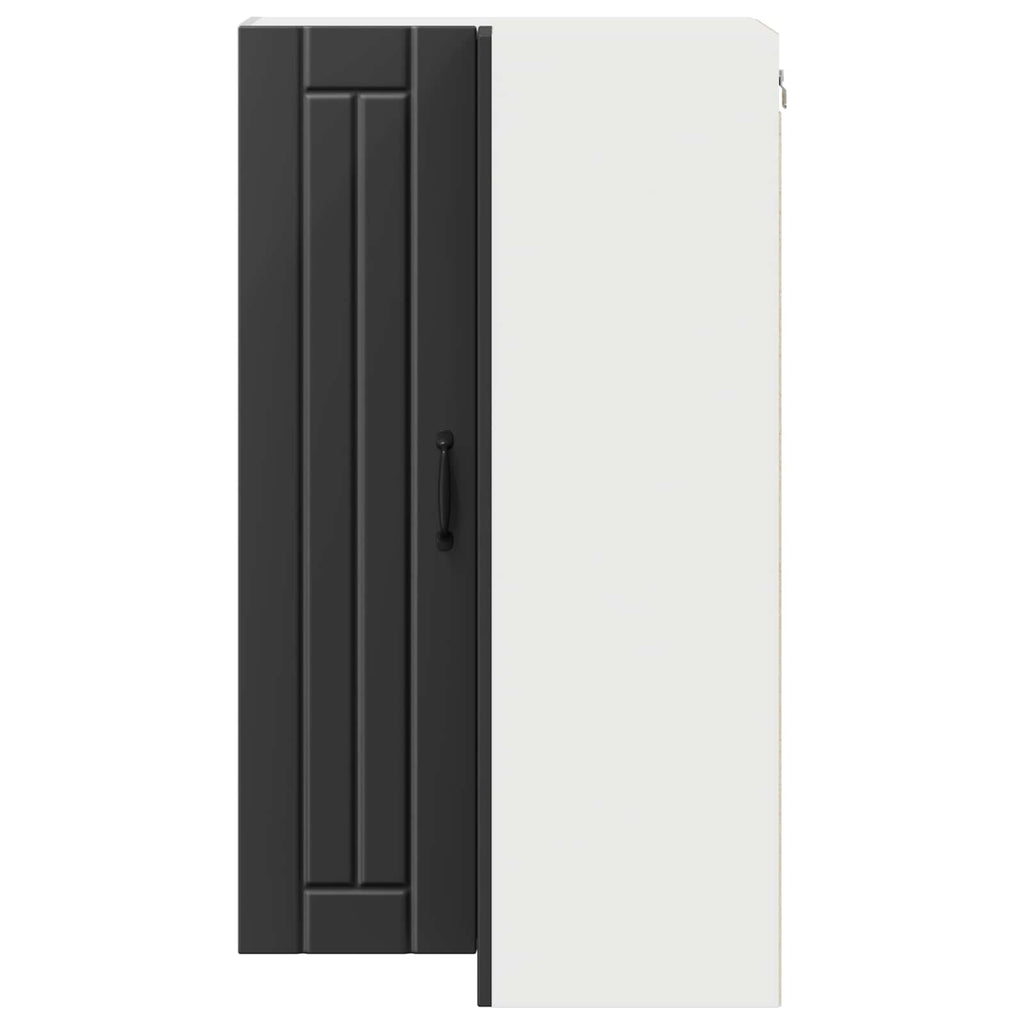 Wand-Eckschrank LUCCA Schwarz 57 x 57 x 100 cm Holzwerkstoff