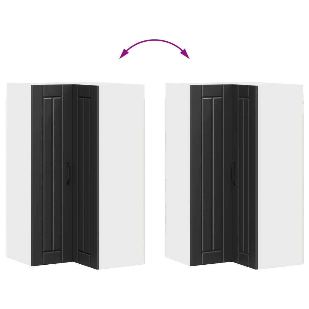 Wand-Eckschrank LUCCA Schwarz 57 x 57 x 100 cm Holzwerkstoff
