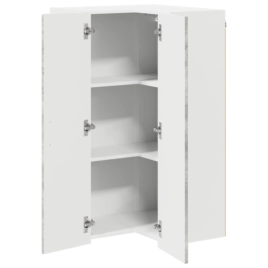 Wand-Eckschrank LUCCA Betongrau 57 x 57 x 100 cm Holzwerkstoff