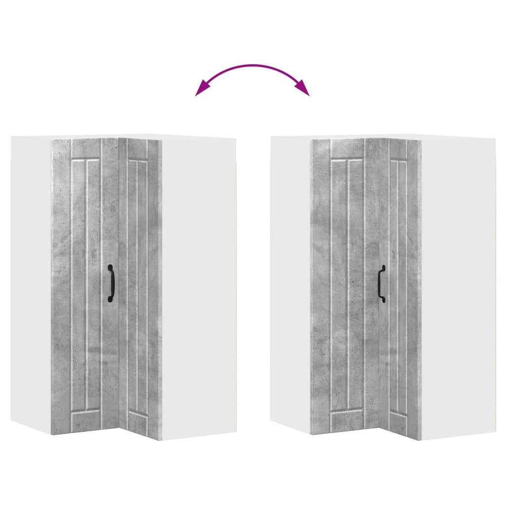 Wand-Eckschrank LUCCA Betongrau 57 x 57 x 100 cm Holzwerkstoff