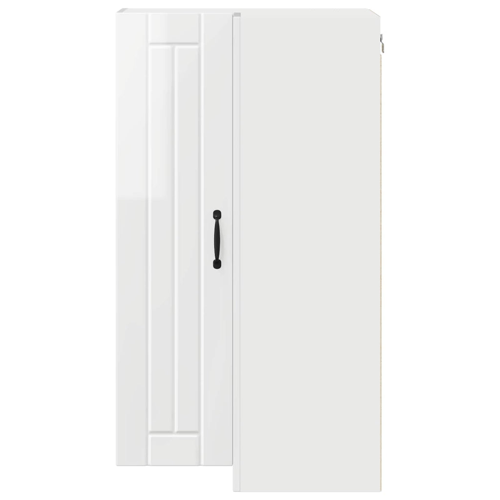Wand-Eckschrank LUCCA Hochglanz Weiß 57 x 57 x 100 cm