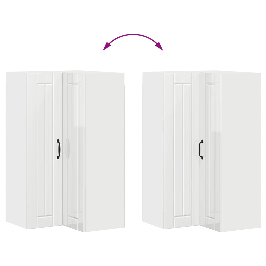 Wand-Eckschrank LUCCA Hochglanz Weiß 57 x 57 x 100 cm