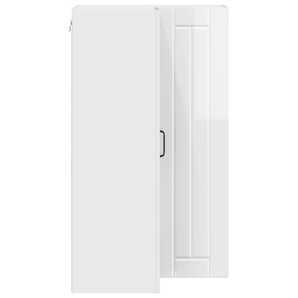 Wand-Eckschrank LUCCA Hochglanz Weiß 57 x 57 x 100 cm