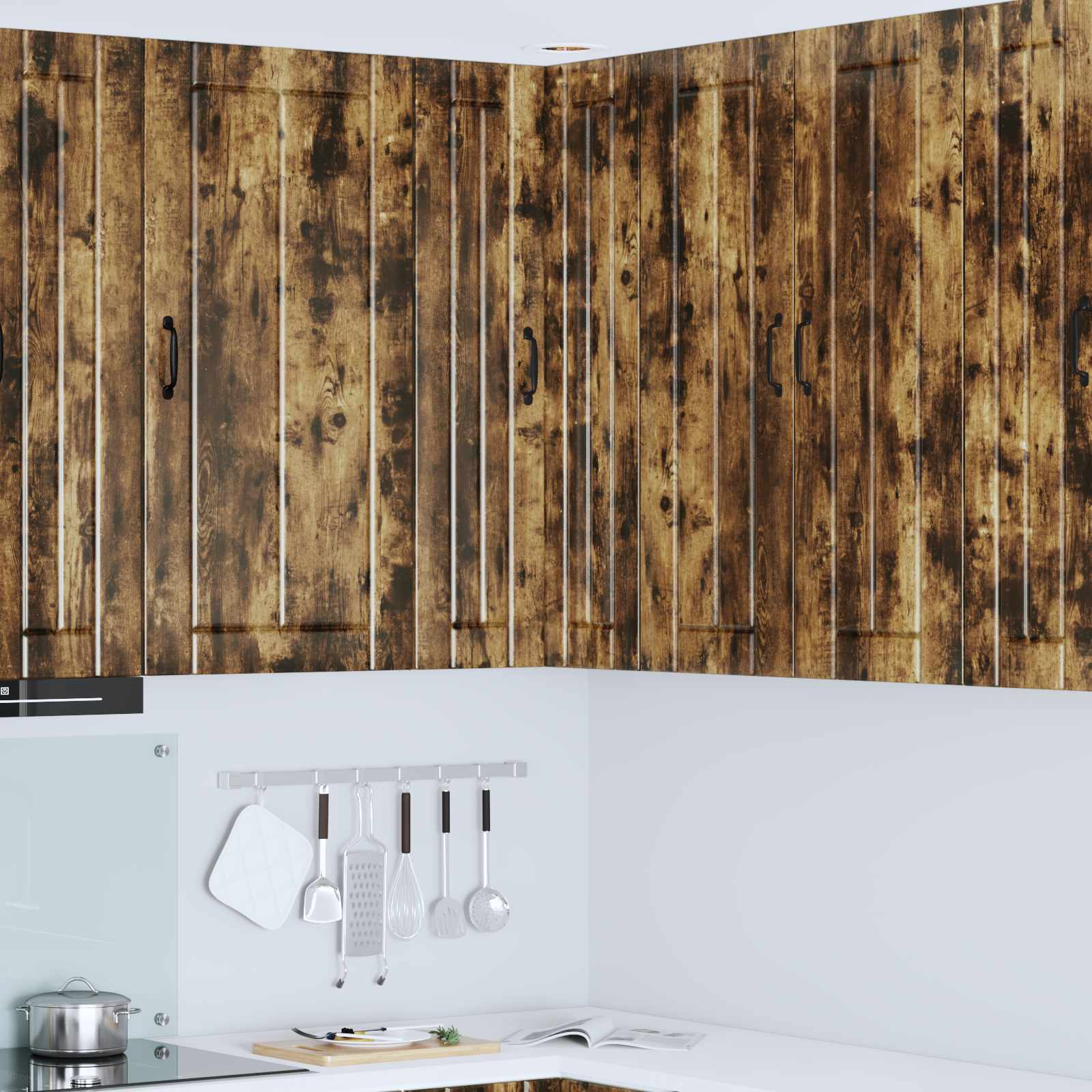 Wand-Eckschrank LUCCA Geräucherte Eiche 57 x 57 x 100 cm