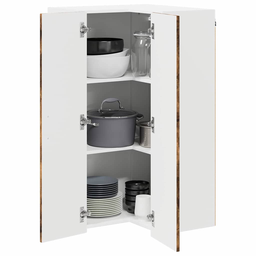 Wand-Eckschrank LUCCA Geräucherte Eiche 57 x 57 x 100 cm