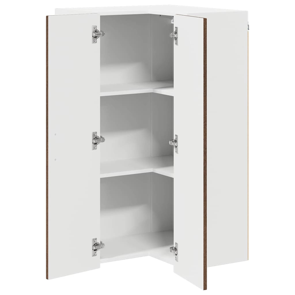 Wand-Eckschrank LUCCA Brauneiche 57 x 57 x 100 cm Holzwerkstoff