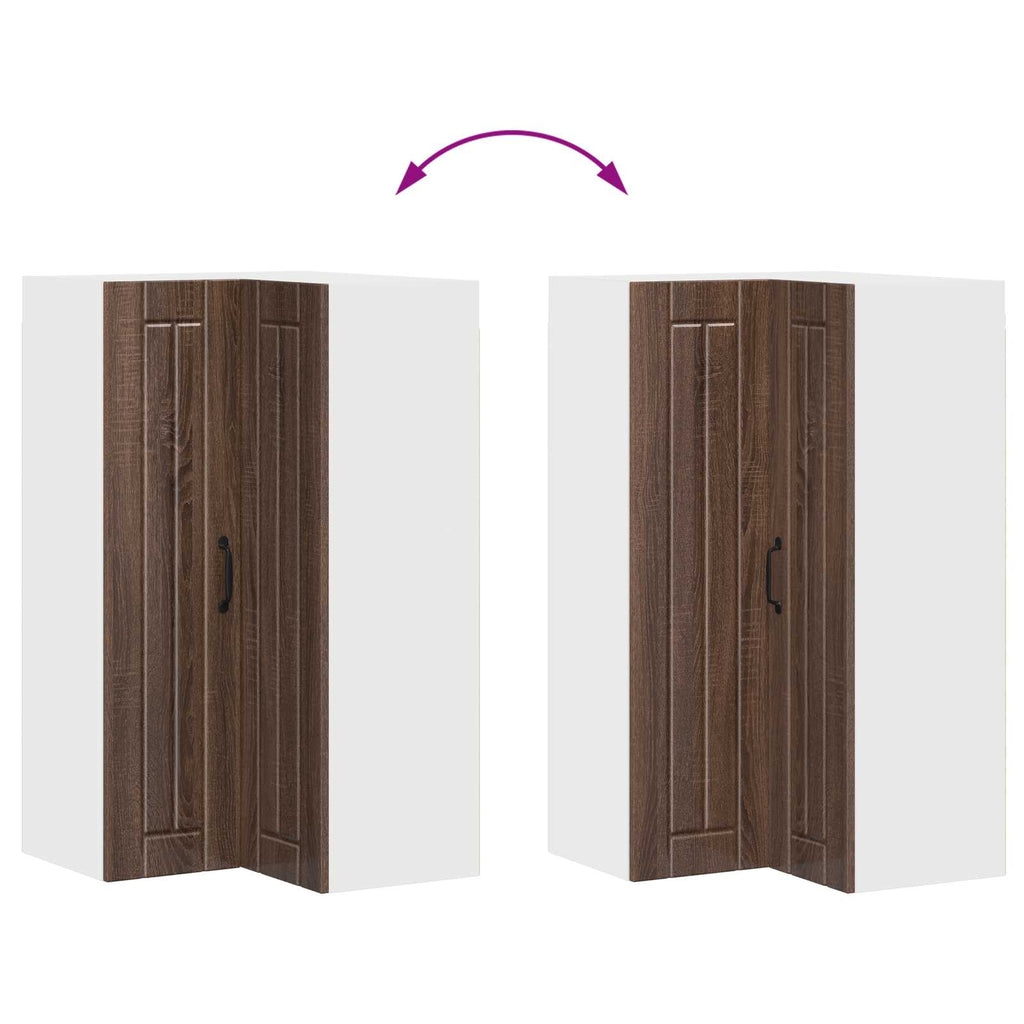 Wand-Eckschrank LUCCA Brauneiche 57 x 57 x 100 cm Holzwerkstoff