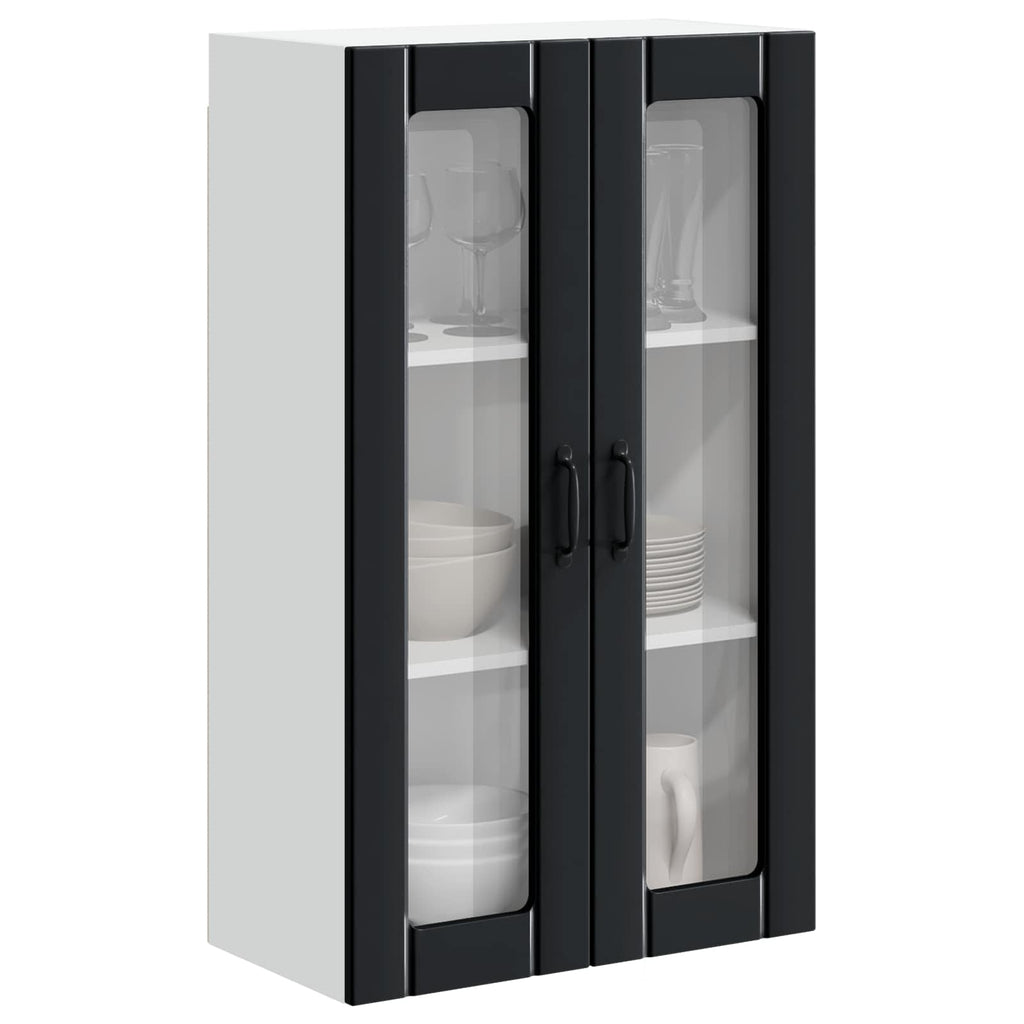 Wandglas-Schrank LUCCA Schwarz 60 x 31 x 100 cm Holzwerkstoff
