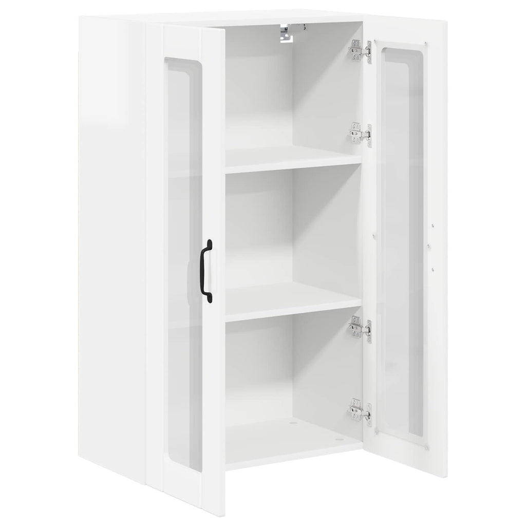 Wandglas-Schrank LUCCA Hochglanz Weiß 60 x 31 x 100 cm