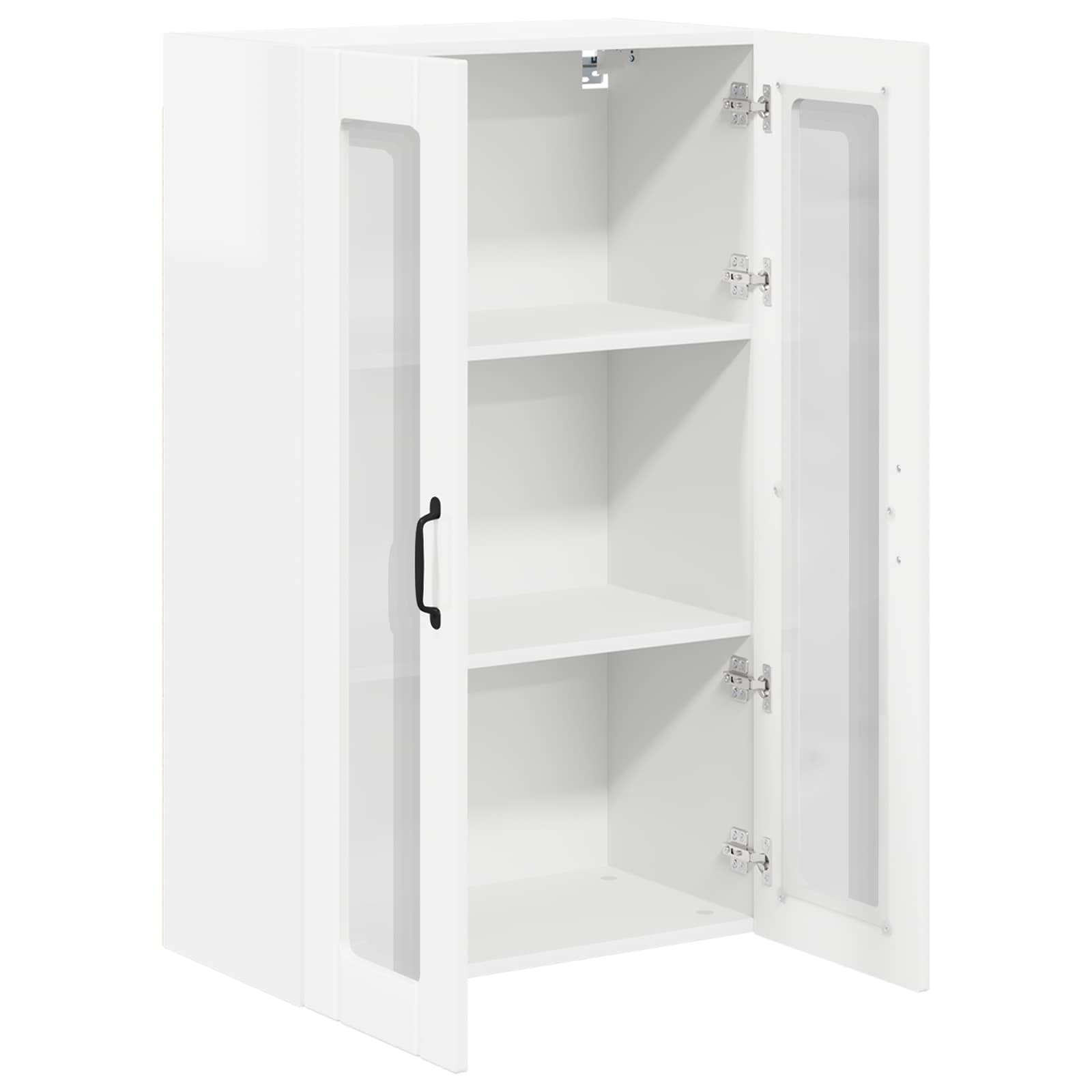 Wandglas-Schrank LUCCA Hochglanz Weiß 60 x 31 x 100 cm