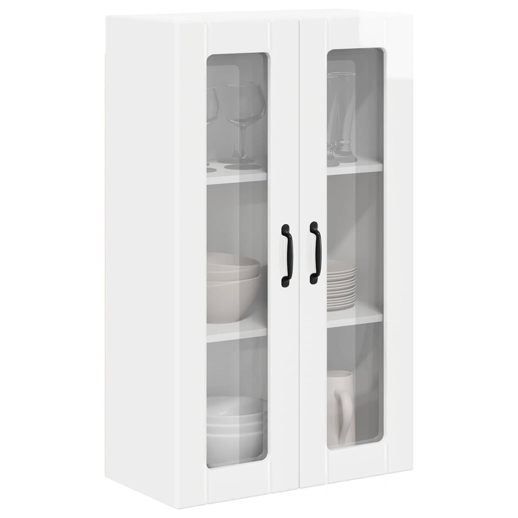 Wandglas-Schrank LUCCA Hochglanz Weiß 60 x 31 x 100 cm