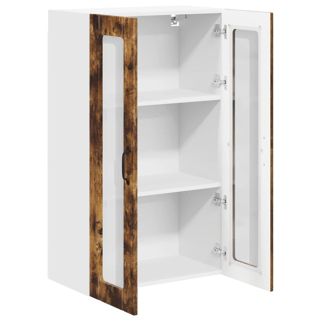 Wandglas-Schrank LUCCA Geräucherte Eiche 60 x 31 x 100 cm