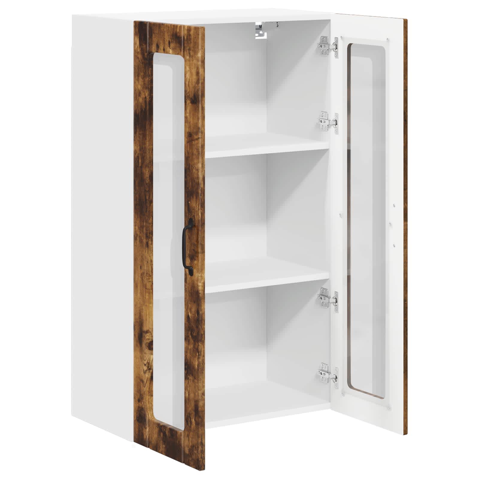Wandglas-Schrank LUCCA Geräucherte Eiche 60 x 31 x 100 cm