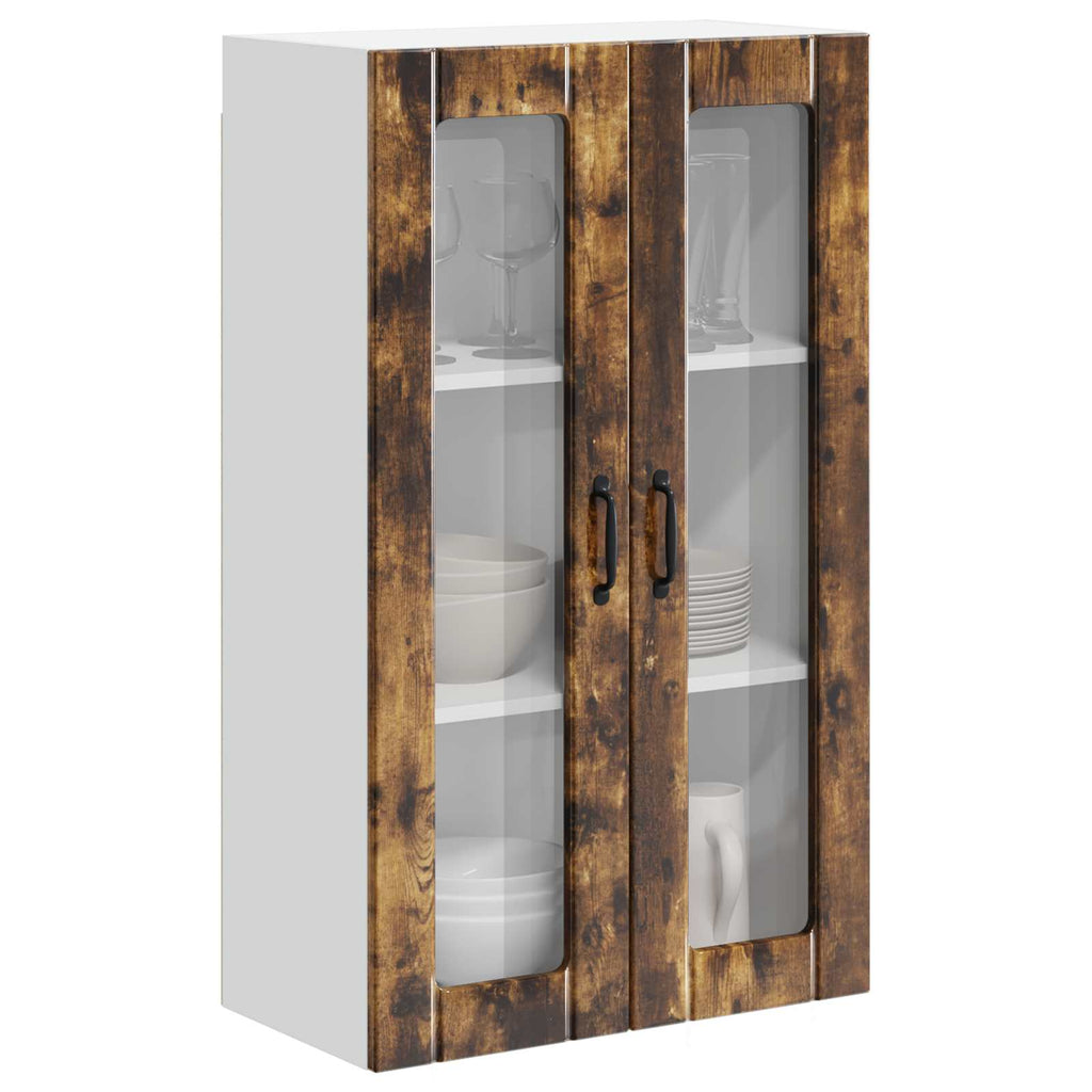 Wandglas-Schrank LUCCA Geräucherte Eiche 60 x 31 x 100 cm