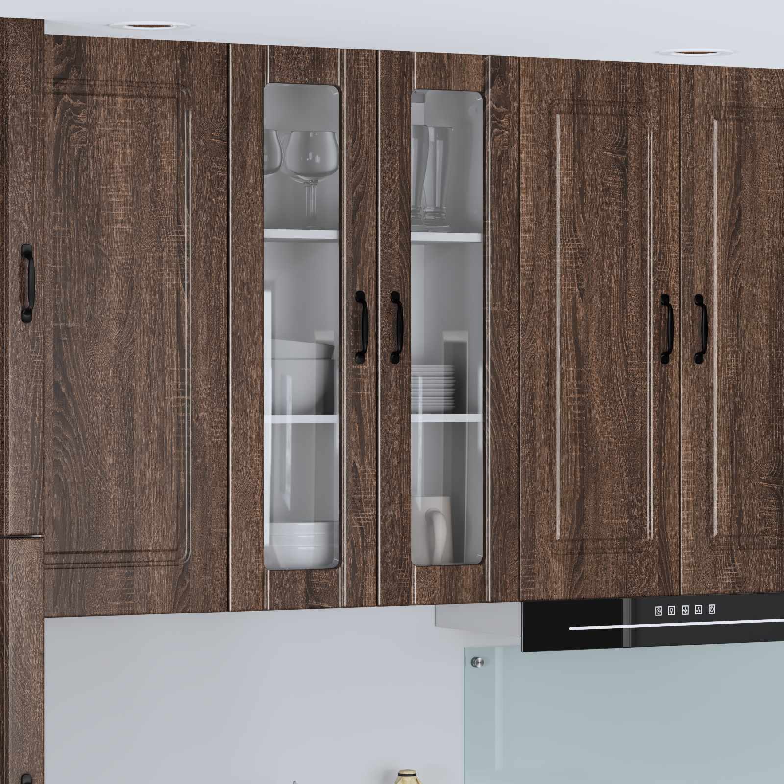 Wandglas-Schrank LUCCA Brauneiche 60 x 31 x 100 cm