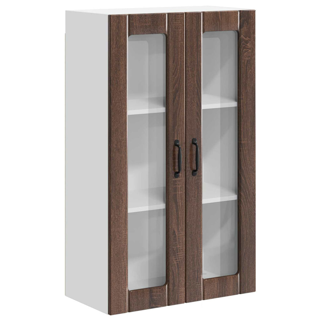 Wandglas-Schrank LUCCA Brauneiche 60 x 31 x 100 cm