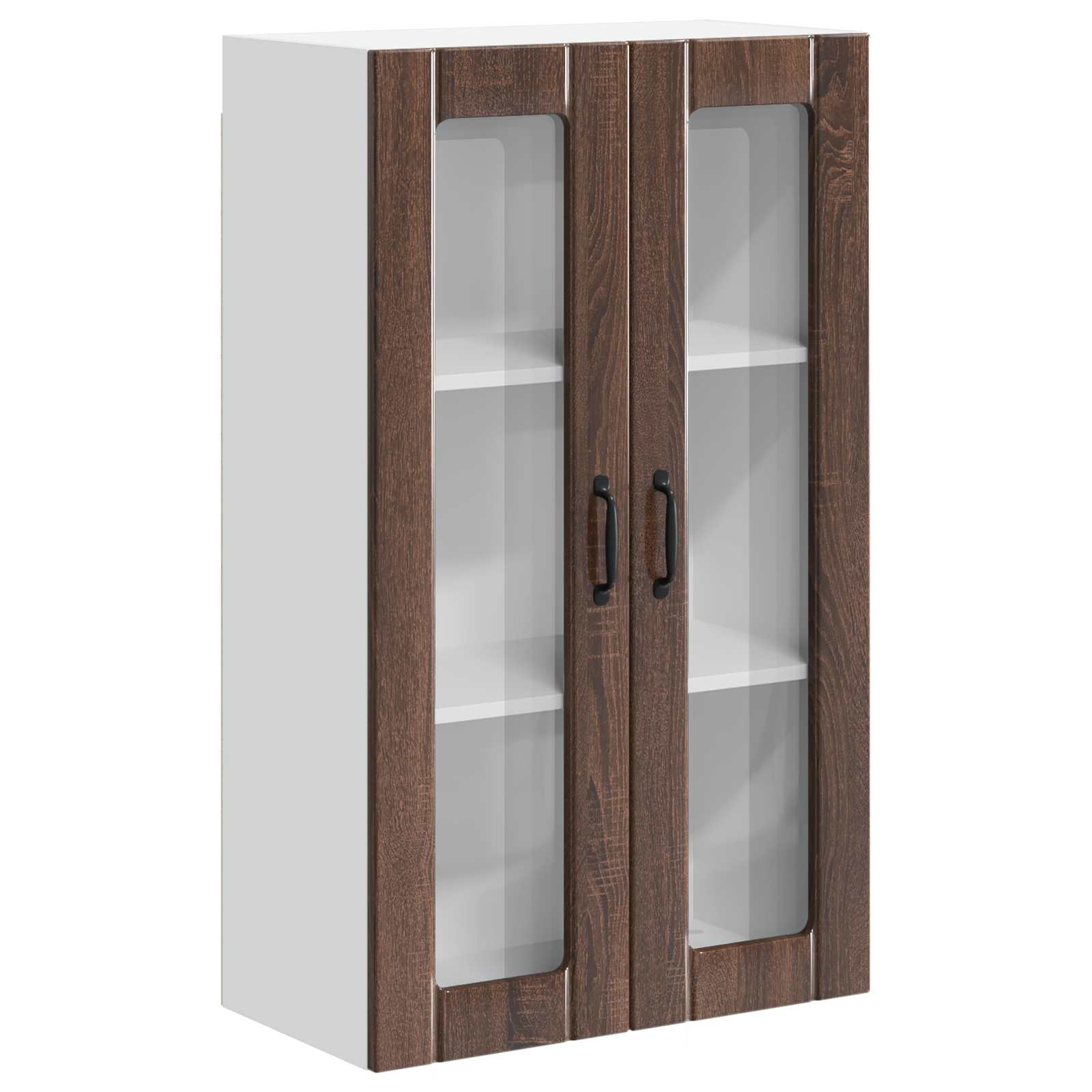 Wandglas-Schrank LUCCA Brauneiche 60 x 31 x 100 cm