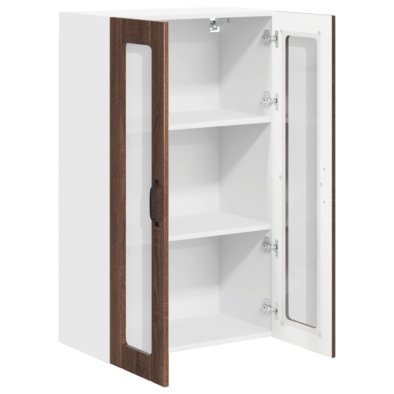 Wandglas-Schrank LUCCA Brauneiche 60 x 31 x 100 cm
