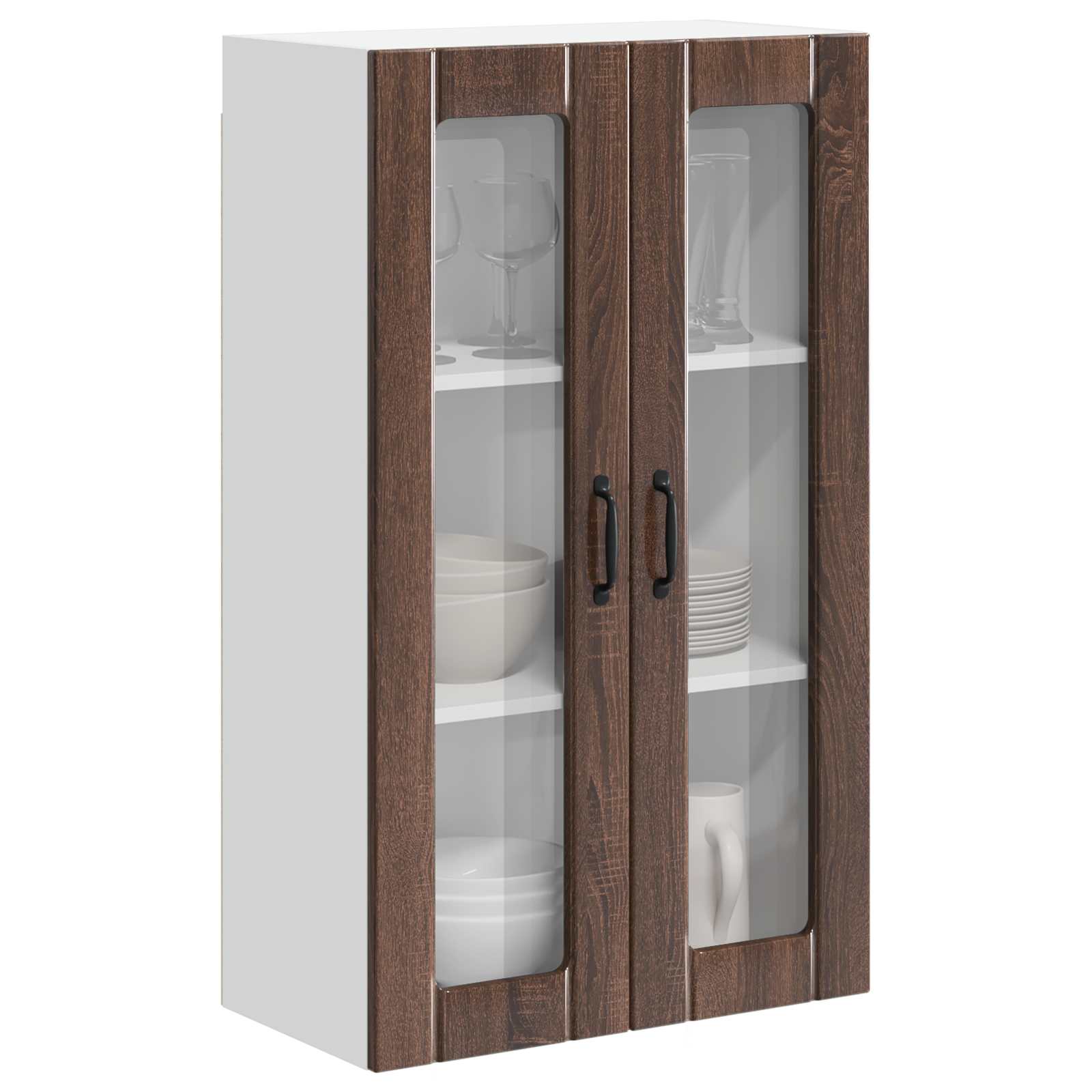 Wandglas-Schrank LUCCA Brauneiche 60 x 31 x 100 cm