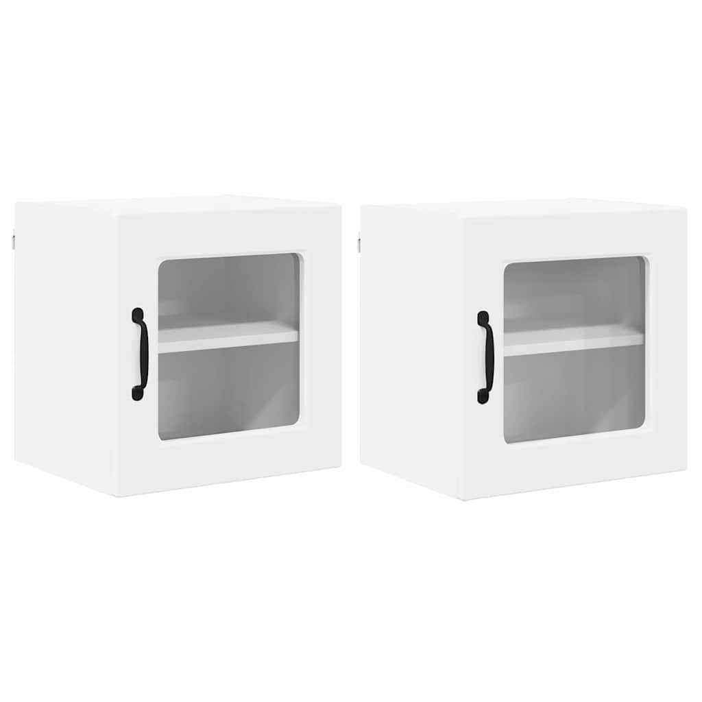 Wandglas-Schrank PORTO 2 pcs Weiß 40 x 31 x 40 cm Holzwerkstoff