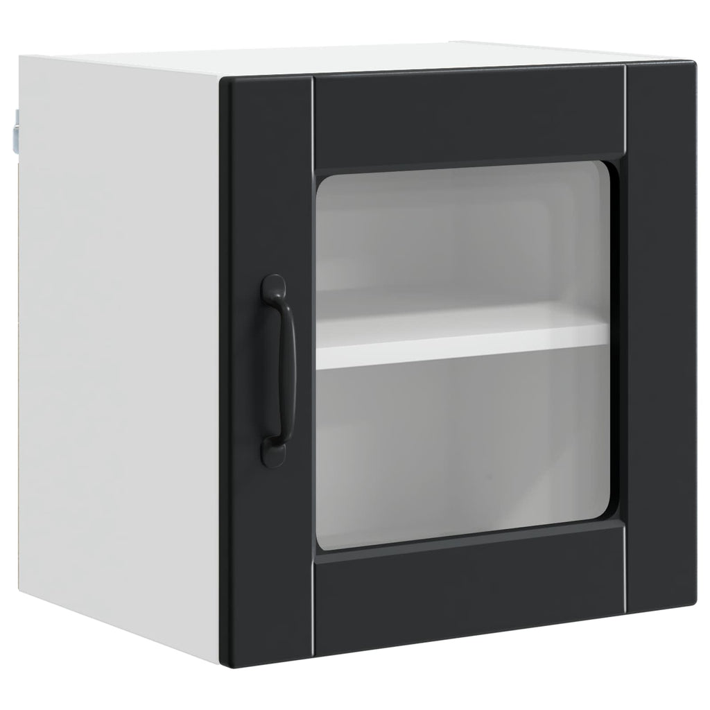 Wandglas-Schrank PORTO Schwarz 40 x 31 x 40 cm Holzwerkstoff