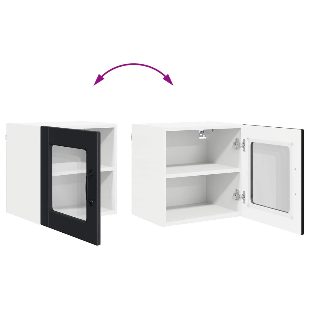 Wandglas-Schrank PORTO Schwarz 40 x 31 x 40 cm Holzwerkstoff